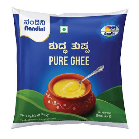 Buy Nandini Pure Ghee 500ml Fresh Online at ZipLance