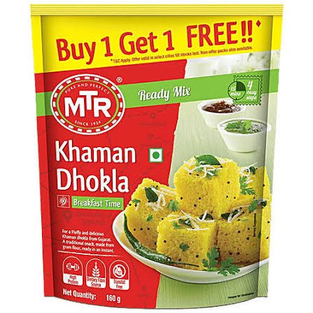 Buy MTR Khaman Dhokla Mix 160g ( Buy 1 Get 1 FREE) Fresh Online at ZipLance