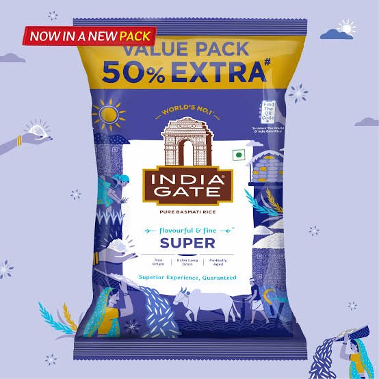 Buy India Gate Super Basmati Rice 1.1 kg Fresh Online at ZipLance