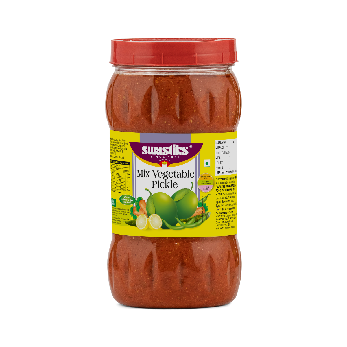 Buy Swastik Mix Vegitable Pickle 1 kg Fresh Online at ZipLance