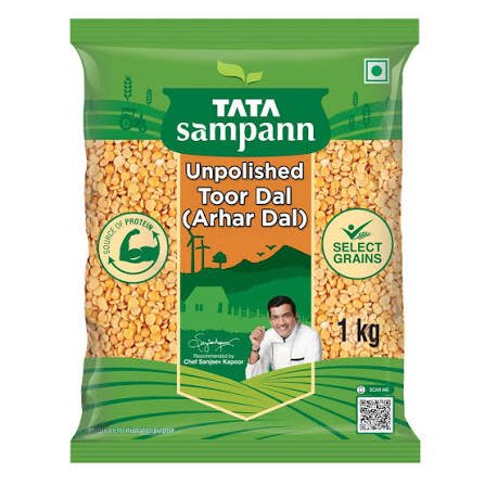 Buy Tata Sampann Unpolished Toor Dal 1 kg ( Arhar Dal) Fresh Online at ZipLance
