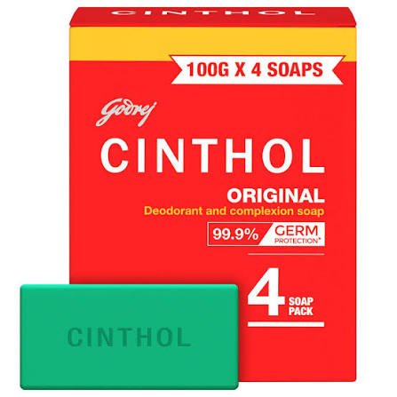 Buy Cinthol Original Bath Soap (100g x 4) Fresh Online at ZipLance