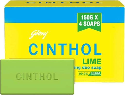 Buy Cinthol Lime Bath Soap (150g x 4) Fresh Online at ZipLance