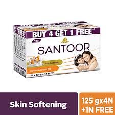 Buy Santoor Skin Softening Sandal Almond Milk Soap  125g x 5N Fresh Online at ZipLance