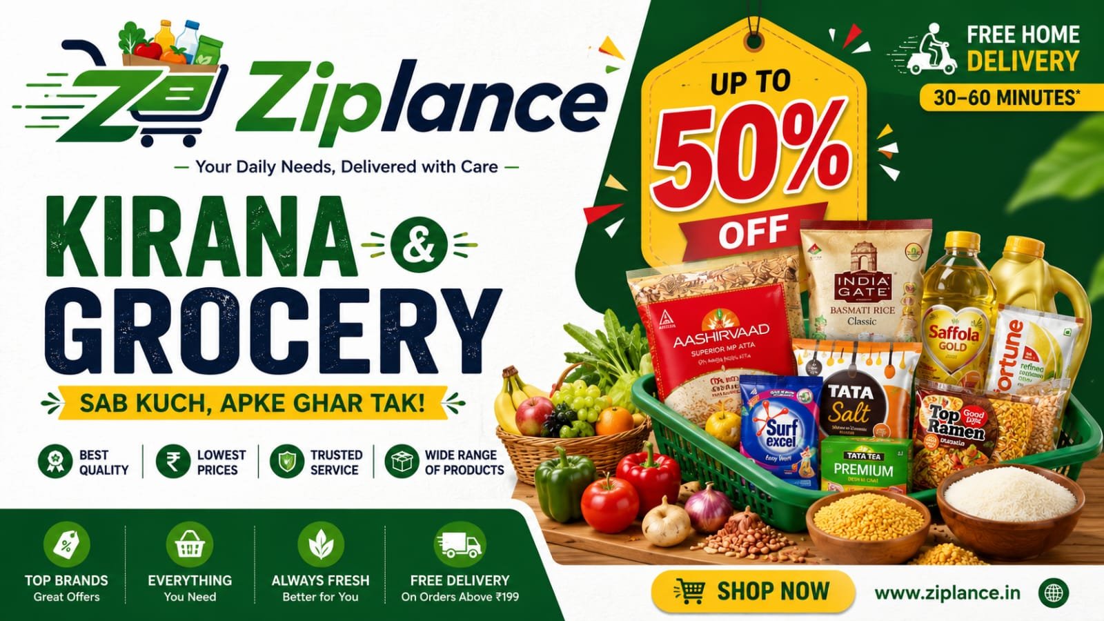 ZipLance Grocery Promotional Banner