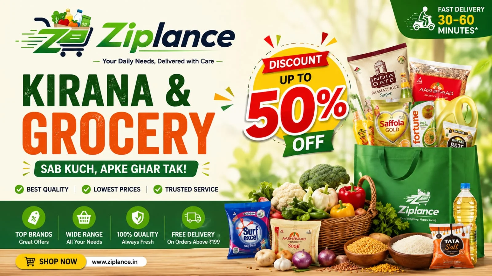 ZipLance Grocery Promotional Banner